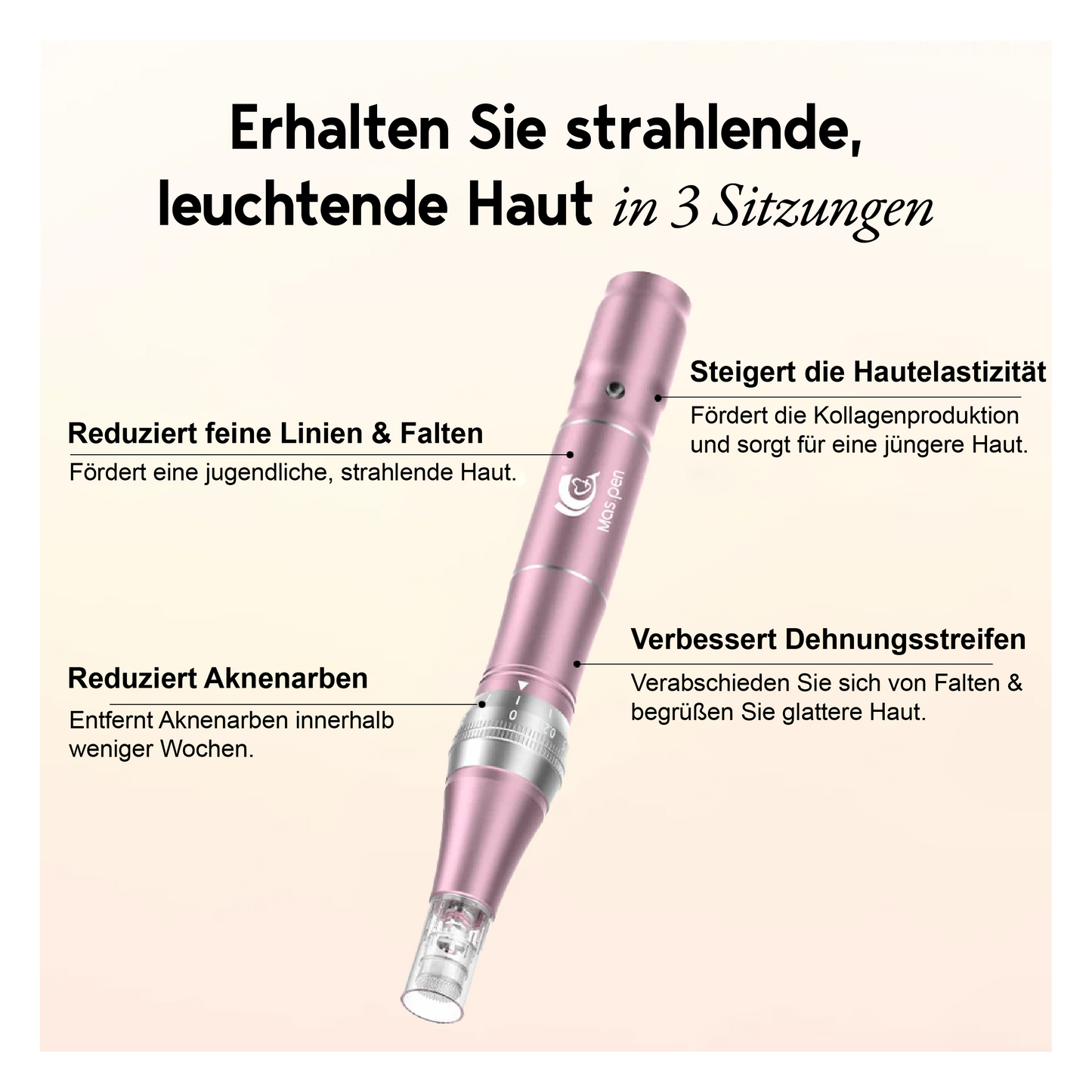 Wiederaufladbarer Microneedling Dermapen Pro mit 30 Ersatzpatronen