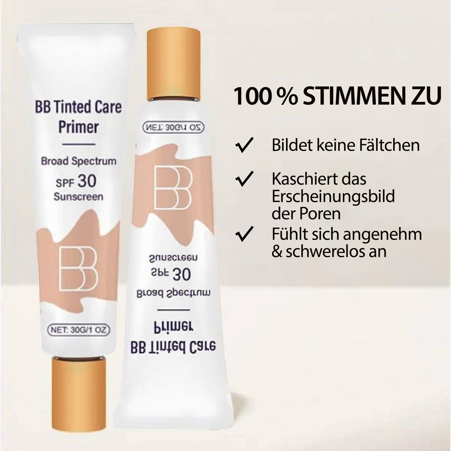 BB Feuchtigkeitscreme SPF 30 - hellt auf, spendet Feuchtigkeit und glättet die Haut