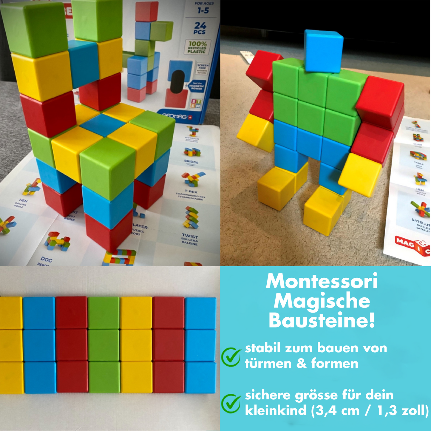 Montessori Zauberwürfel - Magnetische Bauklötze