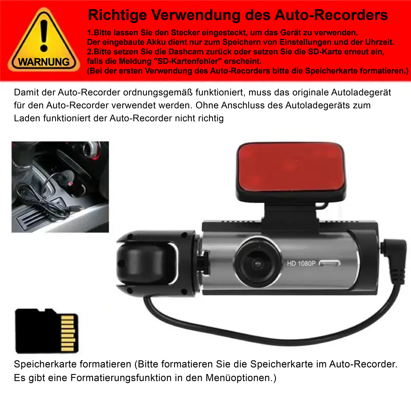 Enesy Front- und Rückfahr-Dashcam